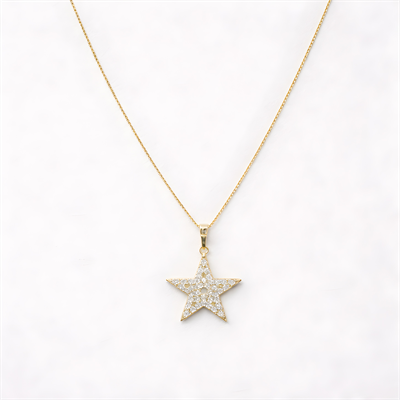 Stars Altın Kaplama Charm Zirkon Kolye