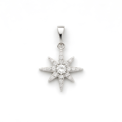 Stars Gümüş Kaplama Charm Zirkon Kolye