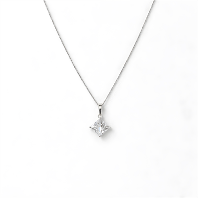 Stone Gümüş Kaplama Charm Zirkon Taş Zincir Kolye
