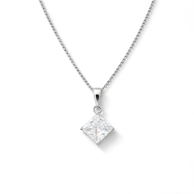 Stone Gümüş Kaplama Charm Zirkon Taş Zincir Kolye