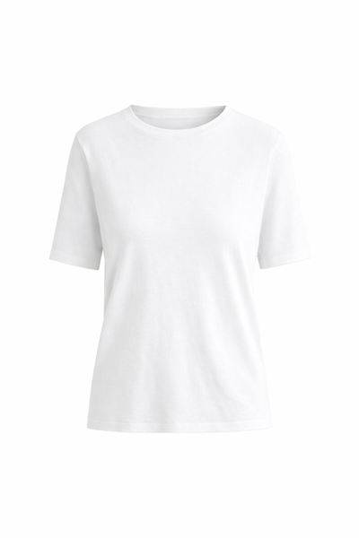 Tok Kumaş Pamuklu Basic Beyaz T-Shirt | Rahat Kesim Günlük