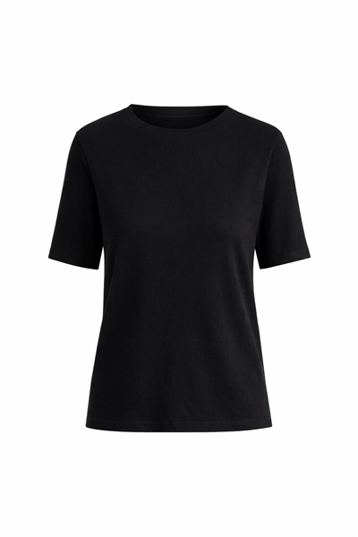 Tok Kumaş Pamuklu Basic Siyah T-Shirt | Rahat Kesim Günlük