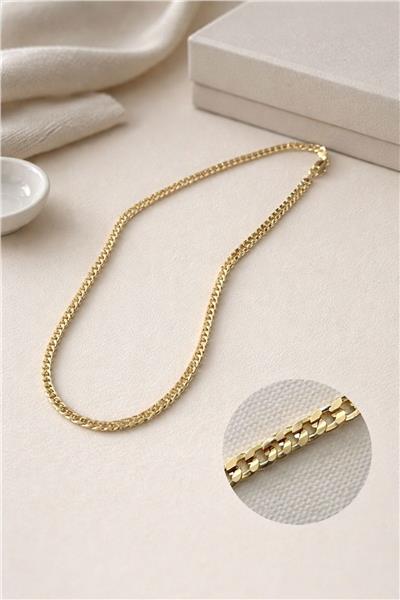 Vip 14 K Altın Renk İnce Gurmet Zincir Kadın Kolye Gold