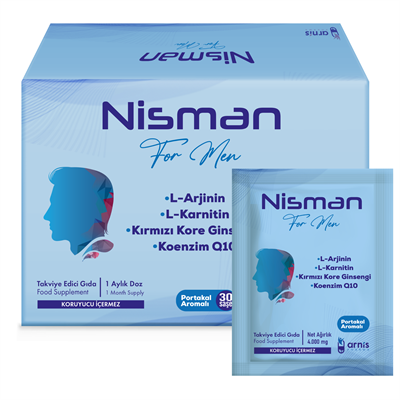 NİSMAN L-Arjinin, L-Karnitin, Kırmızı Kore Ginsengi ve Koenzim Q10 İçeren Takviye Edici Gıda