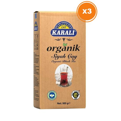 KARALİ ORGANİK SİYAH ÇAY 500 GR X 3 PAKET