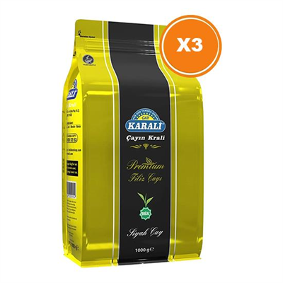 KARALİ PREMİUM FİLİZ ÇAY 1000 GR X 3 PAKET