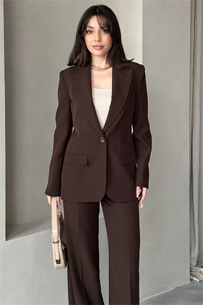 Blazer Takım Elbise Tek Düğme Ceket Pantolon