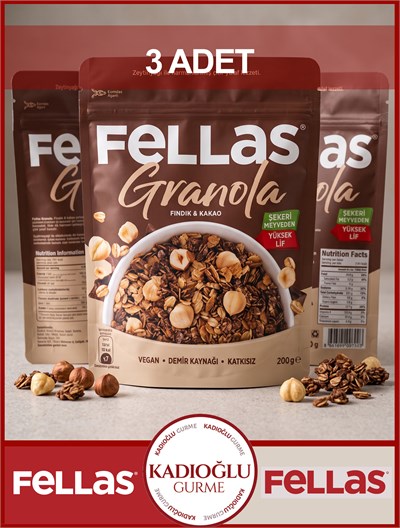 Fellas Granola - Fındık & Kakao 200 G - 3'lü Paket