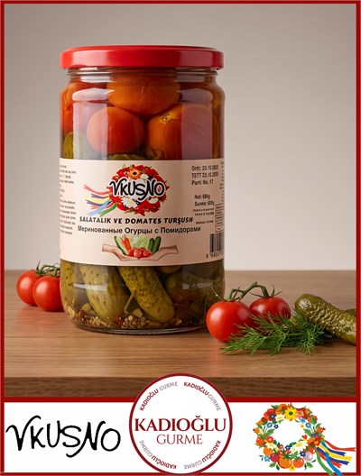 Vkusno (Asorti) Kokteyl Domates & Salatalık Turşusu 650 gr