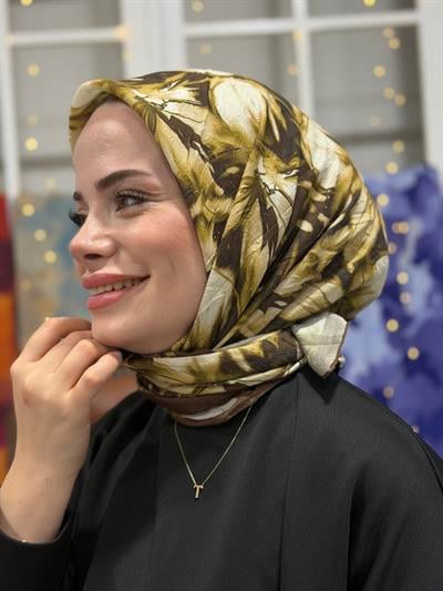 Aura Kraş Eşarp - Kahve