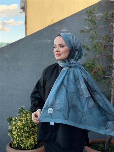 Bella Soft Kraş Şal - Buz Mavi