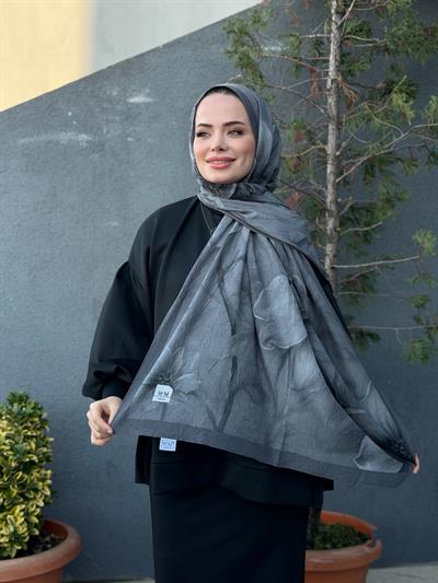 Bella Soft Kraş Şal - Füme