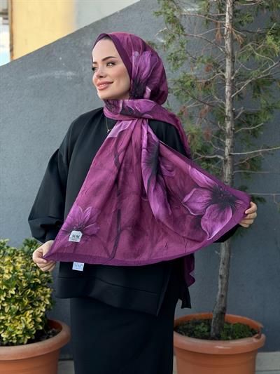 Bella Soft Kraş Şal - Mürdüm