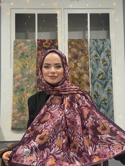 Flora Kraş Şal - Lila