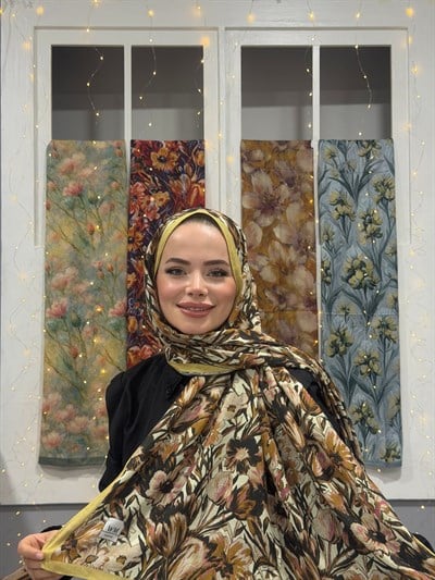 Flora Kraş Şal - Sarı