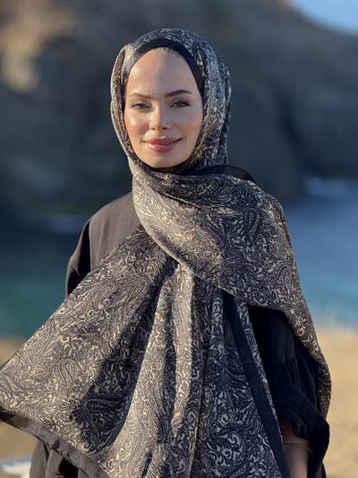 İdol Şal - Bej Siyah