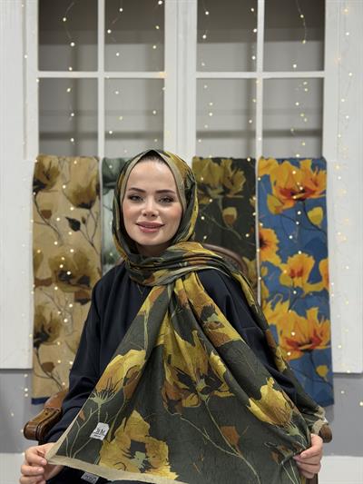 Loren Kraş Şal - Koyu Yeşil