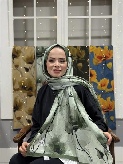 Loren Kraş Şal - Küf Yeşili