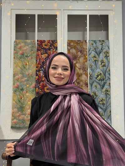 Rovia Kraş Şal - Mürdüm