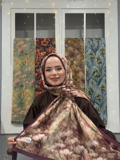 Senna Kraş Şal - Bordo