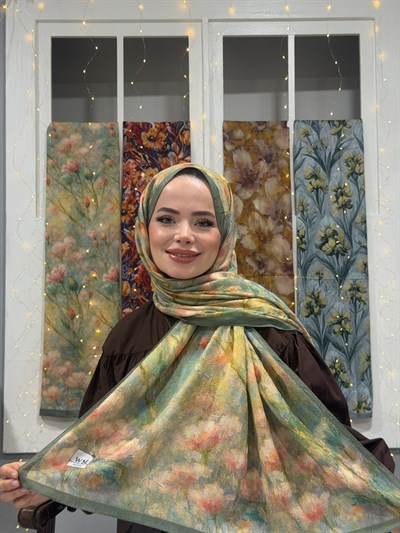 Senna Kraş Şal - Mint