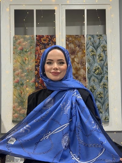 Zena Kraş Şal - Mavi