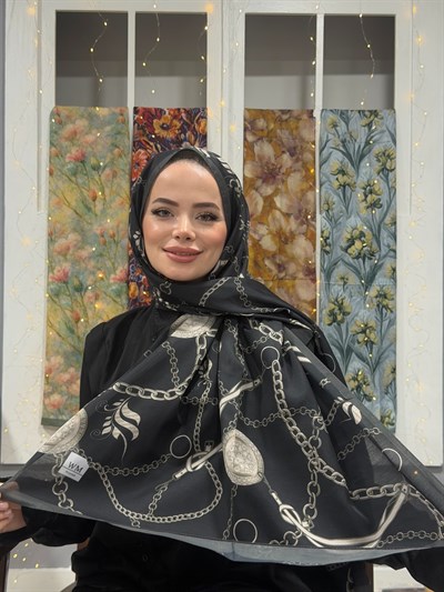 Zena Kraş Şal - Siyah