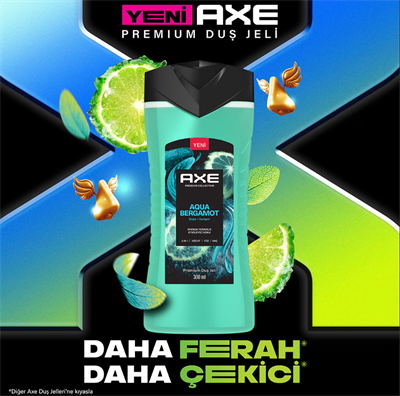 Axe Premium Collection Duş Jeli Aqua Bergamot 3in1 Vücut Saç Yüz 300 ml