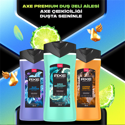 Axe Premium Collection Duş Jeli Aqua Bergamot 3in1 Vücut Saç Yüz 300 ml