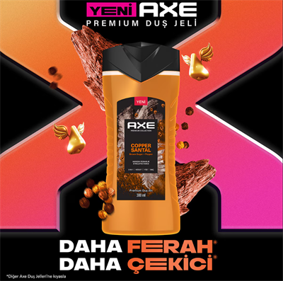 Axe Premium Collection Duş Jeli Copper Santal 3in1 Vücut Saç Yüz 300 ml