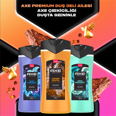 Axe Premium Collection Duş Jeli Copper Santal 3in1 Vücut Saç Yüz 300 ml