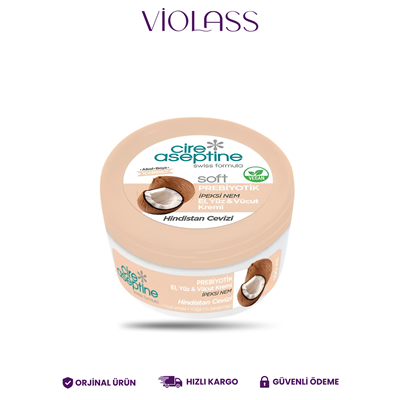 Cire Aseptine Soft Hindistan Cevizi Nem Dengeleyici, Besleyici Prebiyotikli Krem 100 ml