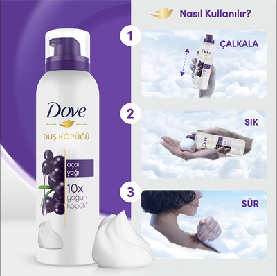 Dove Duş Köpüğü Açai Yağı Yoğun Köpük 200 ml