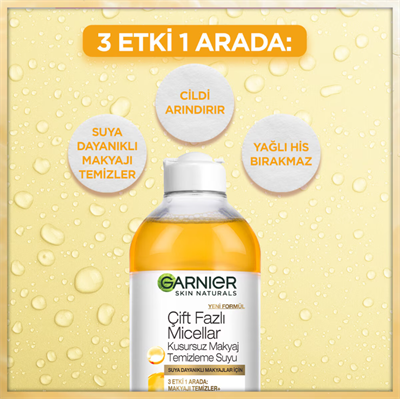 Garnier Çift Fazlı Micellar Kusursuz Makyaj Temizleme Suyu 400 ml