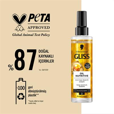 Gliss Oil Nutritive Besleyici Sıvı Saç Kremi Omega 9 ve Marula Yağı ile 200 ml