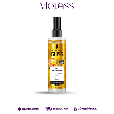 Gliss Oil Nutritive Besleyici Sıvı Saç Kremi Omega 9 ve Marula Yağı ile 200 ml