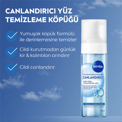 Nivea Canlandırıcı Yüz Temizleme Köpüğü Karma ve Normal Cilt 150 ml