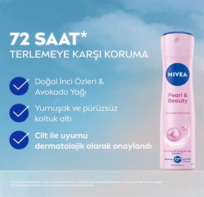 NIVEA Kadın Sprey Deodorant Pearl&Beauty 150 ml