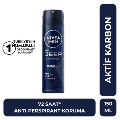 Nivea Men Erkek Sprey Deodorant Deep Darkwood 150 ml