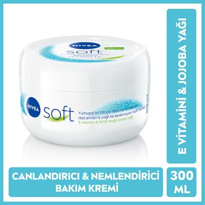 Nivea Soft Nemlendirici Bakım Kremi Yüz Vücut El 300 ml