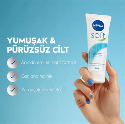 Nivea Soft Nemlendirici Bakım Kremi Yüz Vücut El 75 ml