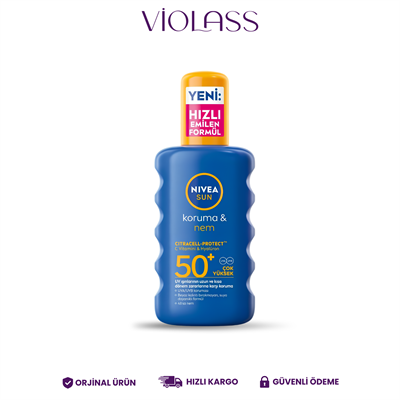 Nivea Sun SPF50+ Koruma & 48 Saat Nemlendirme Vücut Güneş Kremi Sprey 200 ml