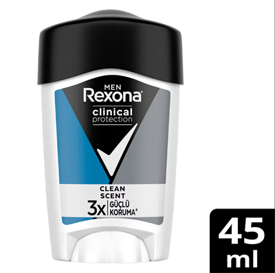 Rexona Men Clinical Protection Erkek Stick Deodorant Clean Scent 3x Güçlü Koruma 45 ml