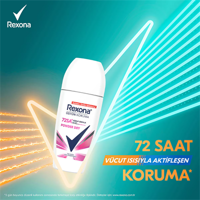 Rexona Üstün Koruma Kadın Roll-On Deodorant Powder Dry 72 Saat Kesintisiz Koruma 50 ml