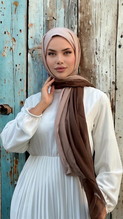 Dubai Degrade Şal - Kahve Vizon