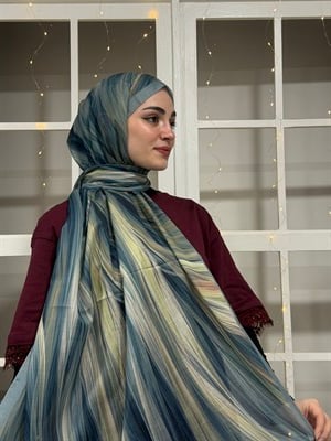 Elara Pamuklu Şal - Turkuaz
