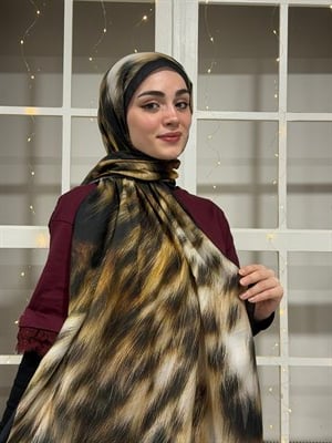 Leora Pamuklu Şal - Siyah Gold