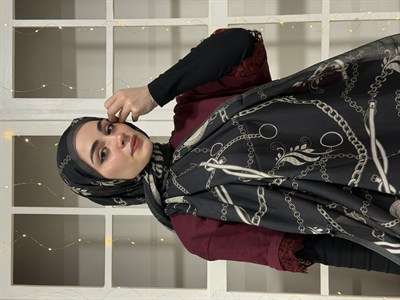 Leya Pamuklu Şal - Siyah