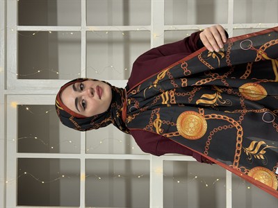 Leya Pamuklu Şal - Siyah Gold