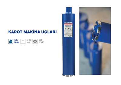 EXEN EKU 1076 76X550 MM ELMAS KAROT UCU SULU KESİM